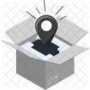 Package With Location Package Box Icon
