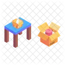 Boxes Tape Scissors Icon