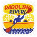 Paddling River Boating Kayaking Icon