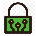 Padlock Circuit Data Security Icon