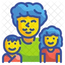 Padre E Hijo Familia Ninos Icono