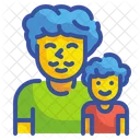 Padre E Hijo Familia Hombre Icono