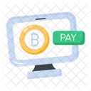 Pagamento On Line Pagamento Em Bitcoin Pagamento Criptografico Ícone