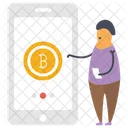 Pagamento On Line Bitcoin On Line Criptomoeda On Line Ícone