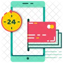 Pagamento Em Tempo Integral Servico De Hora Em Hora Carteira Digital Ícone