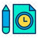 Writing Time Time Management Learning Time Icon