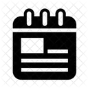 Página de calendario con línea de texto  Icono