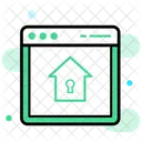 Seguridad Del Sitio Web De Inicio Sitio Web De Bienes Raices Bloqueo De Inicio Icono