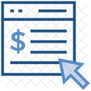 Pagina Web Clic Signo De Dolar Icono