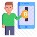 Transaccion Blockchain Transaccion Criptografica Pago Criptografico Icono