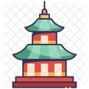 Ano Nuevo Chino Pagoda Edificio Icono