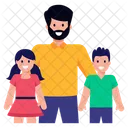 Paternidade Familia Pai Com Filhos Icon