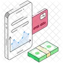 Paiement Mobile Paiement Par Carte Transaction En Ligne Icône