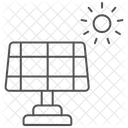 Icone De Linha Fina Do Painel De Energia Solar Ícone