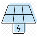 Painel De Energia Solar Cor Sombra Icone De Linha Fina Ícone
