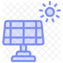 Icone De Linha Duotonica Do Painel De Energia Solar Ícone