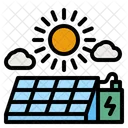 Painel De Celulas Solares Eletricidade Sustentavel Ícone