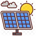 Painel Solar Celulas Fotovoltaicas Energia Renovavel Ícone