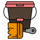 Paint Brush And Bucket  Icon