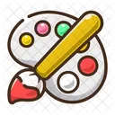 Paint Brush and Palette  Icon