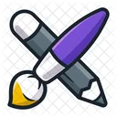 Paint Brush and Pencil  Icon