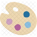 Wood Oval Paint Palette Icon
