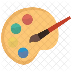 Paint palette and brush  Icon