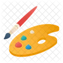 Paintbrush And Paint Tray  Icon