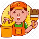 Cartoon Painter Character Icon
