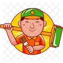 Cartoon Painter Character Icon