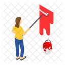 Paint Bucket Paint Roller Artist Icon