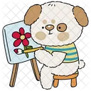 Dog Painting Hobby Icon