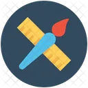 Ruler Paint Brush Painting Icon