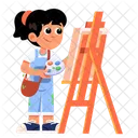 Painting Kids Character Icon
