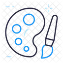Painting Palette And Brush Painting Palette And Brush Icon
