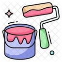 Paint Bucket Paint Roller Paint Basket Icon