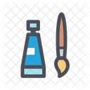 Painting Tube And Brush  Icon