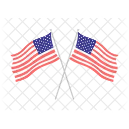 Pair of national American flags  Icon