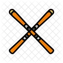 Pair Skis Crossed Icon