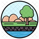 Paisagem aquática do canal  Ícone