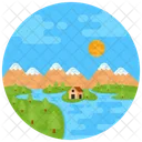 Pueblo Lugar Rural Paisaje Icon