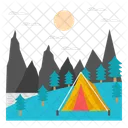 Paisaje de campamento  Icono