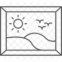 Paisaje Enmarcado De Borde Fino Icono
