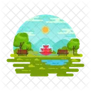 Paisaje de jardin  Icono