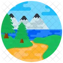 Paisaje Del Lago Naturaleza Campo Icon