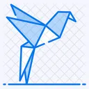 Pajaro De Origami Papel De Origami Papel Doblado Icono