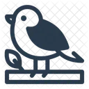 Pajaro Petirrojo Rojo Piando Icono