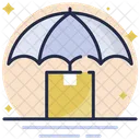 Paketversicherung Regenschirm Paket Symbol