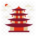 Palacio Pegatina Japones Icono