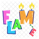 Palavra De Chama Letras De Chama Texto De Chama Icon